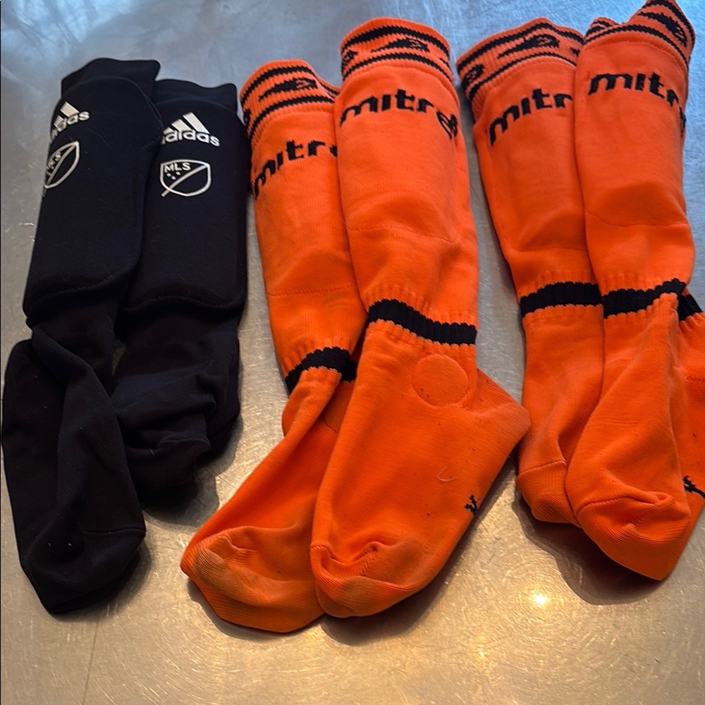 Adidas Black and Orange Athletic Socks Performance Comfort bundle